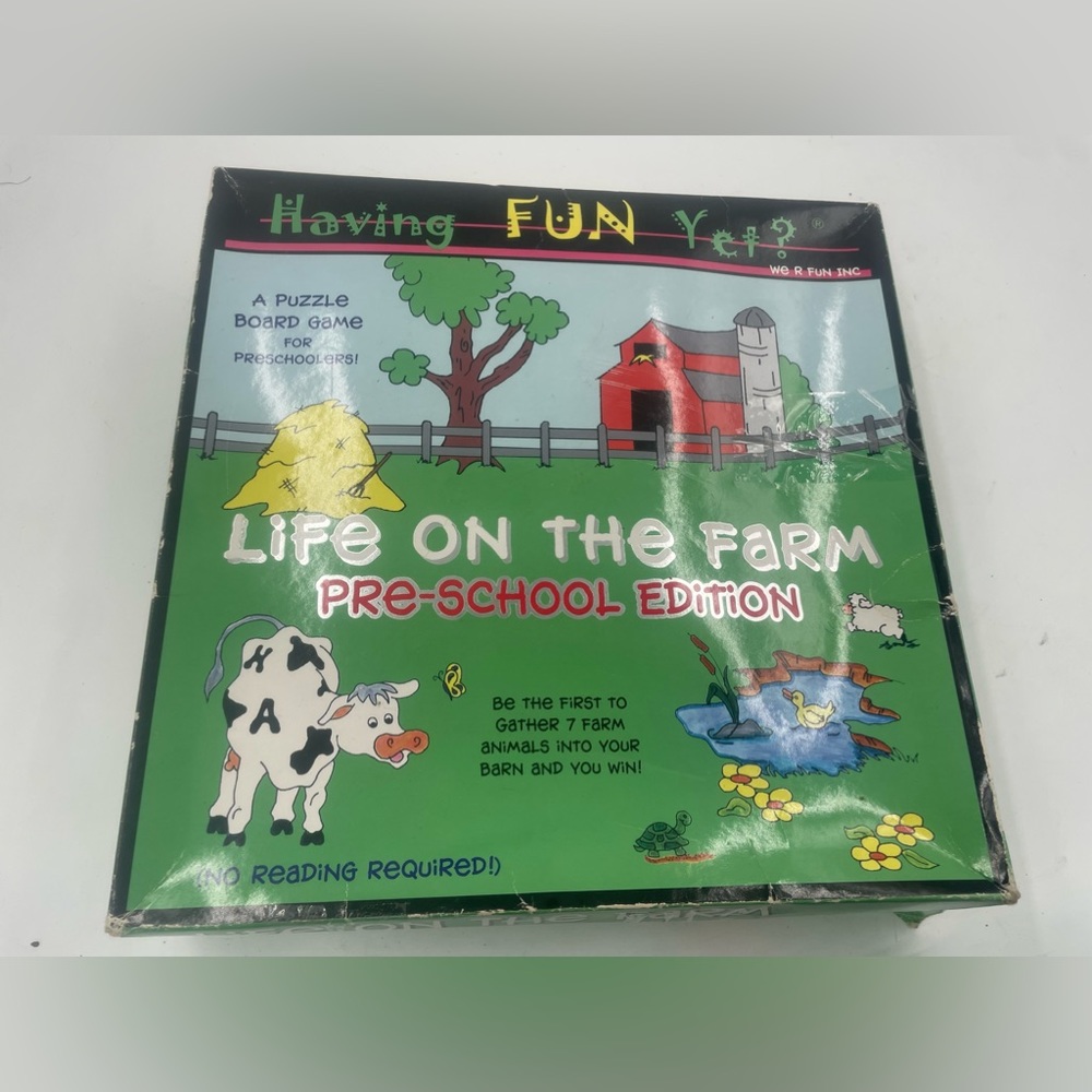Life on the Farm Preschool Edition Board Game 2003 W R Fun Animals